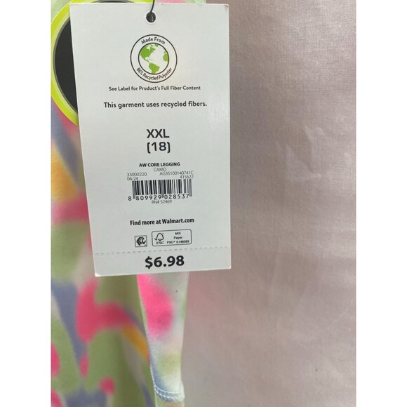NWT Athletic Works Girls XXL (18) Camo Legging  Slash Pockets UPF 30 Protection - Picture 7 of 8